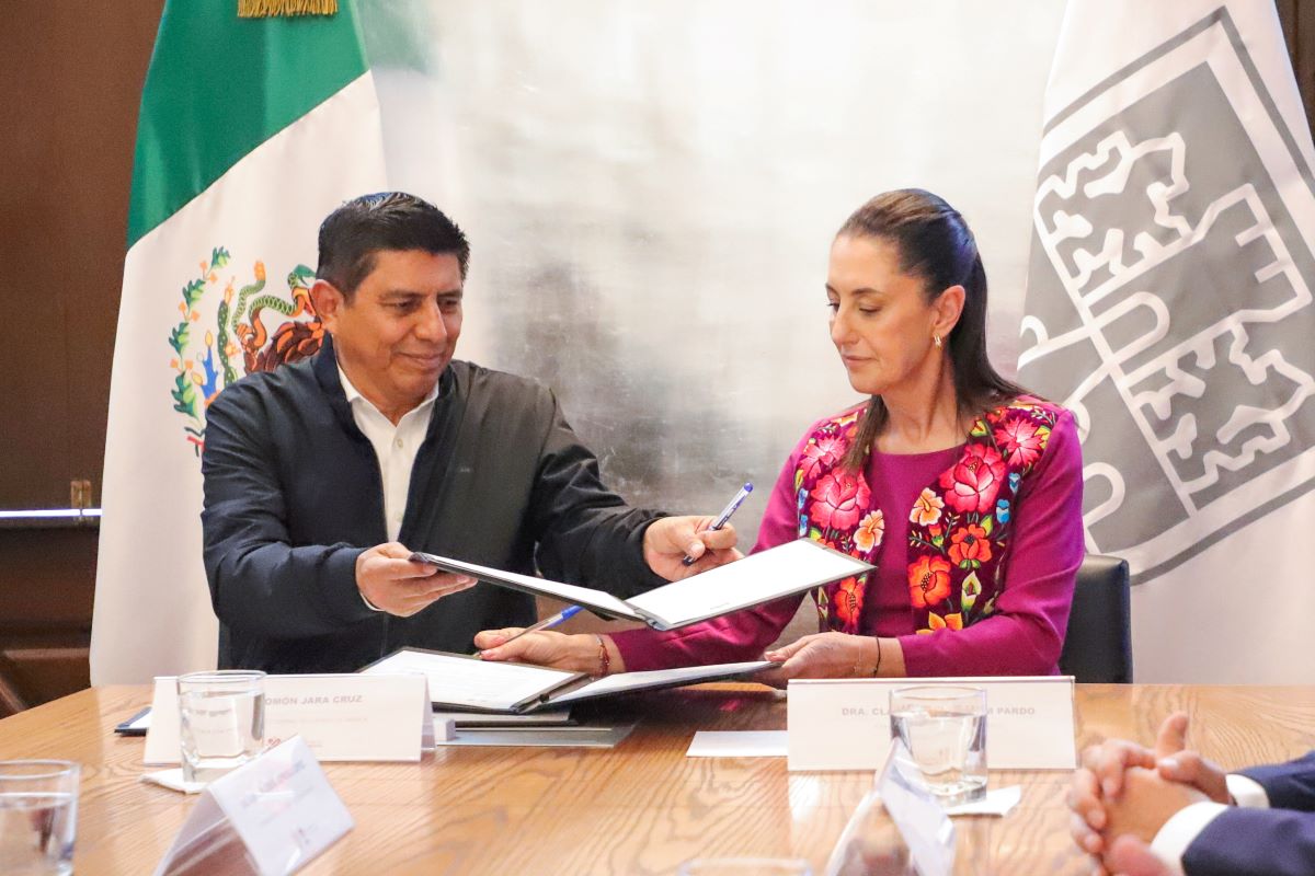 Firman Salomón Jara y Claudia Sheinbaum convenio para fortalecer la cooperación entre gobiernos de Oaxaca y CDMX