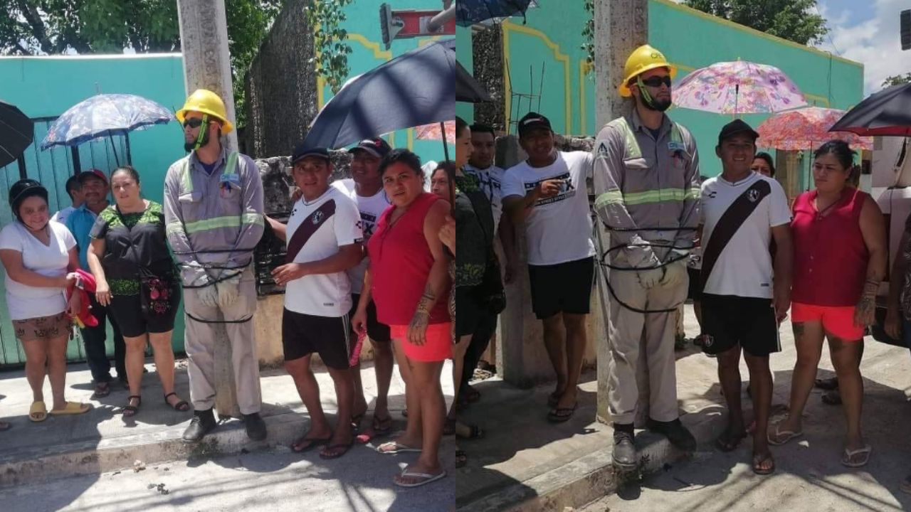 Vecinos-amarran-a-trabajador-de-la-CFE-tras-no-tener-luz-en-Yucatan