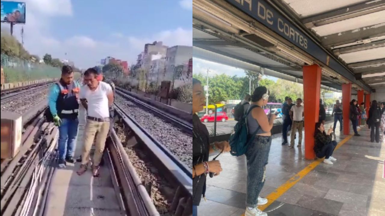 Detienen-a-hombre-que-bajo-a-las-vias-del-Metro-de-la-Linea-2
