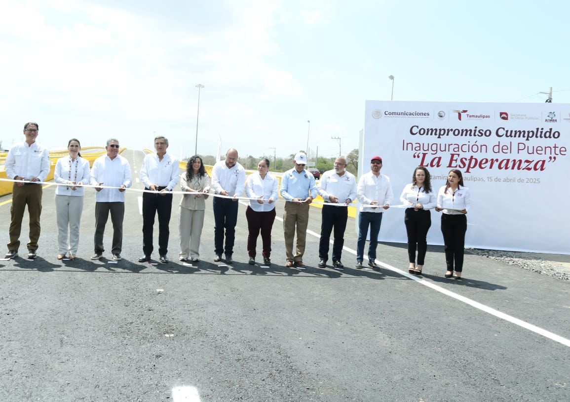 Inaugura Américo nuevo puente La Esperanza, en Altamira