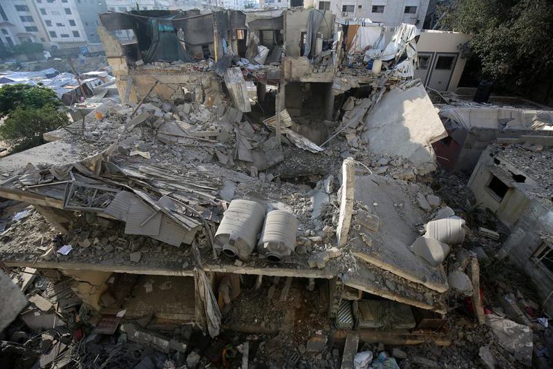 MEDIO ORIENTE-CIUDAD DE GAZA-ATAQUE AEREO-SECUELAS