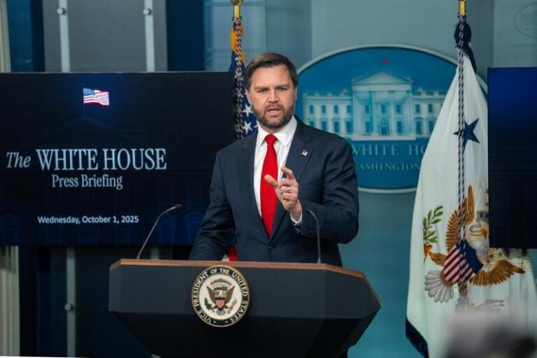 U.S.-WASHINGTON, D.C.-WHITE HOUSE-JD VANCE-GOVERNMENT SHUTDOWN
