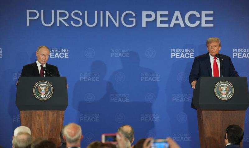 EEUU-ALASKA-ANCHORAGE-PUTIN-TRUMP-REUNION-CONFERENCIA DE PRENSA