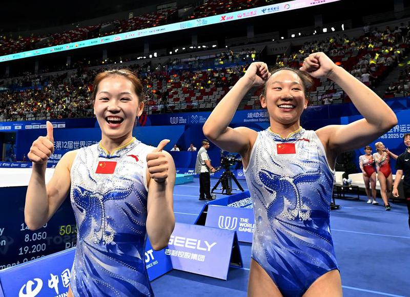 (SP)CHINA-CHENGDU-THE WORLD GAMES 2025-TRAMPOLINE GYMNASTICS-WOMEN'S SYNCHRONISED (CN)