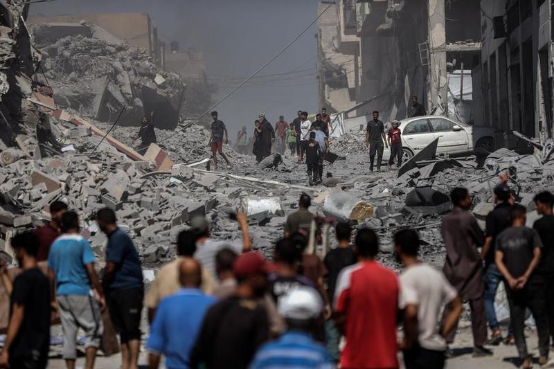 MEDIO ORIENTE-CIUDAD DE GAZA-ATAQUE AEREO-DAÑOS