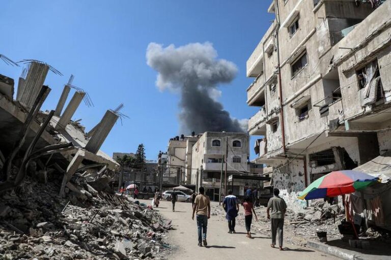 MEDIO ORIENTE-CIUDAD DE GAZA-ATAQUE AEREO-DAÑOS
