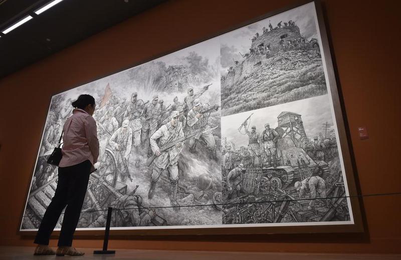 CHINA-BEIJING-EXPOSICION DE ARTE-GUERRA DE RESISTENCIA CONTRA LA AGRESION JAPONESA