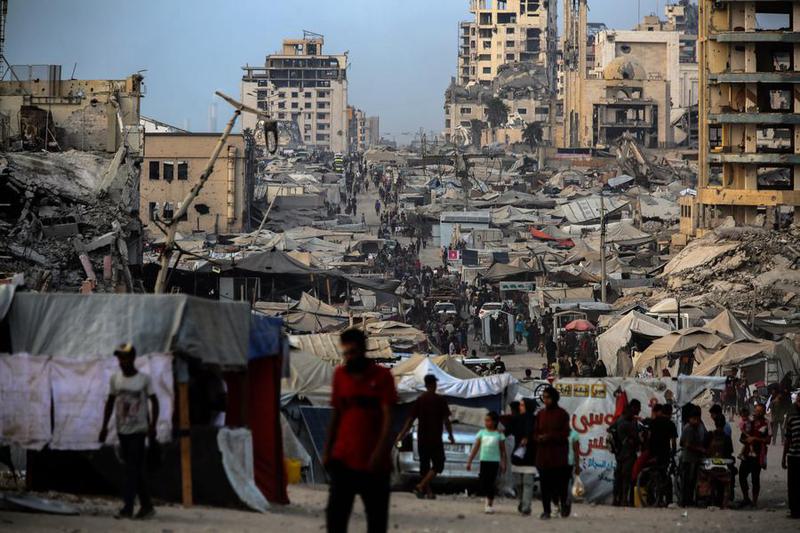 MEDIO ORIENTE-CIUDAD DE GAZA-DESPLAZAMIENTO-TIENDAS DE CAMPAÑA