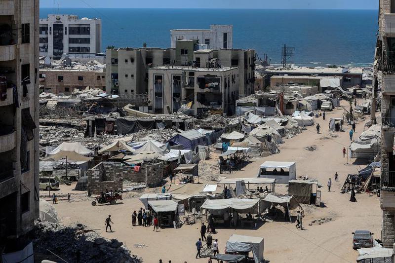 MEDIO ORIENTE-CIUDAD DE GAZA-PERSONAS DESPLAZADAS-TIENDAS DE CAMPAÑA